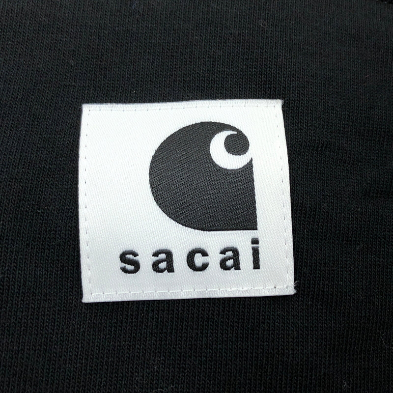 【中古品】【メンズ/レディース】 SACAI サカイ × CARHARTT WIP カーハート 26SS COTTON JERSEY T-SHIRT 26-01092S コットン ジャージー 半袖Tシャツ トップス 140-260914-hn-12-fur サイズ：1 カラー：ブラック 万代Net店