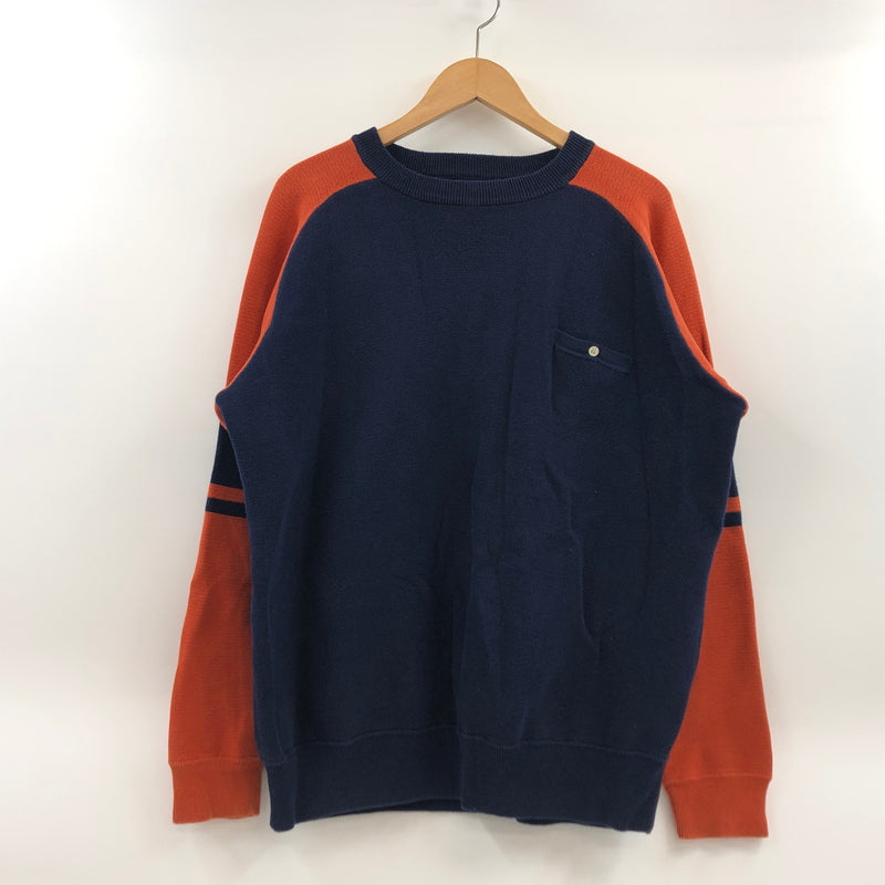【中古品】【メンズ】 STUSSY ステューシー 香港製 ニット 長袖 トップス 142-260914-hn-13-fur サイズ：L カラー：ネイビー/オレンジ 万代Net店