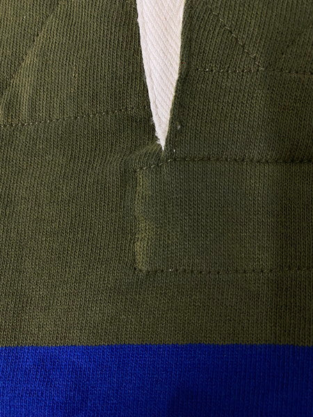 【中古美品】【メンズ】 Polo by Ralph Lauren ポロバイラルフローレン CLASSIC FIT STRIPED JERSEY クラシックフィット ストライプ ジャージ トップス ポロシャツ 147-241213-jt-05-min サイズ：M カラー：オリーブ/オレンジ/ブルー 万代Net店