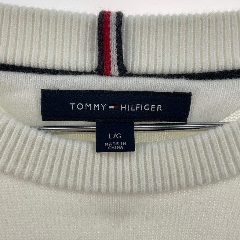【中古品】【メンズ】 TOMMY HILFIGER トミーヒルフィガー トレーナー 147-260327-SS-03-iwa サイズ：L カラー：アイボリー 万代Net店