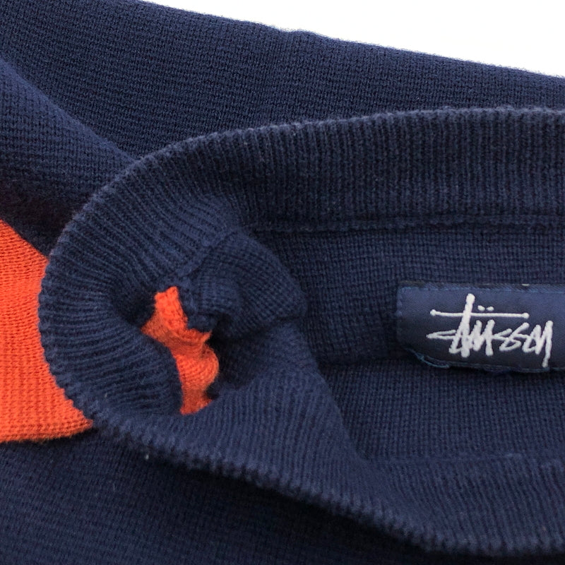 【中古品】【メンズ】 STUSSY ステューシー 香港製 ニット 長袖 トップス 142-260914-hn-13-fur サイズ：L カラー：ネイビー/オレンジ 万代Net店