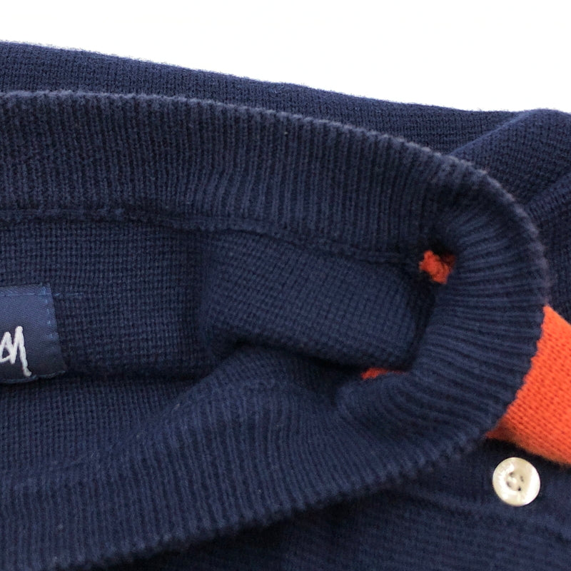 【中古品】【メンズ】 STUSSY ステューシー 香港製 ニット 長袖 トップス 142-260914-hn-13-fur サイズ：L カラー：ネイビー/オレンジ 万代Net店