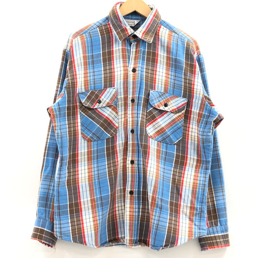 【現状渡し品】【メンズ】 FIVE BROTHER ファイブブラザー FLANNEL SHIRT フランネルシャツ カジュアルシャツ 長袖 トップス 145-260914-hn-14-fur サイズ：L カラー：ブルー系 万代Net店