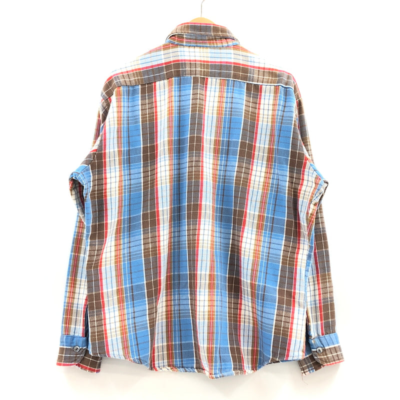 【現状渡し品】【メンズ】 FIVE BROTHER ファイブブラザー FLANNEL SHIRT フランネルシャツ カジュアルシャツ 長袖 トップス 145-260914-hn-14-fur サイズ：L カラー：ブルー系 万代Net店