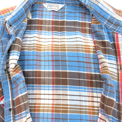【現状渡し品】【メンズ】 FIVE BROTHER ファイブブラザー FLANNEL SHIRT フランネルシャツ カジュアルシャツ 長袖 トップス 145-260914-hn-14-fur サイズ：L カラー：ブルー系 万代Net店