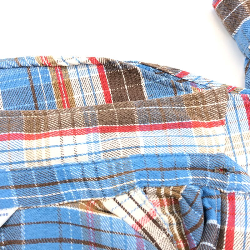【現状渡し品】【メンズ】 FIVE BROTHER ファイブブラザー FLANNEL SHIRT フランネルシャツ カジュアルシャツ 長袖 トップス 145-260914-hn-14-fur サイズ：L カラー：ブルー系 万代Net店