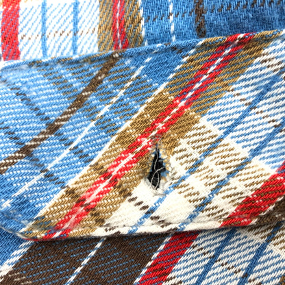 【現状渡し品】【メンズ】 FIVE BROTHER ファイブブラザー FLANNEL SHIRT フランネルシャツ カジュアルシャツ 長袖 トップス 145-260914-hn-14-fur サイズ：L カラー：ブルー系 万代Net店