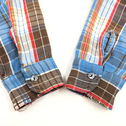 【現状渡し品】【メンズ】 FIVE BROTHER ファイブブラザー FLANNEL SHIRT フランネルシャツ カジュアルシャツ 長袖 トップス 145-260914-hn-14-fur サイズ：L カラー：ブルー系 万代Net店