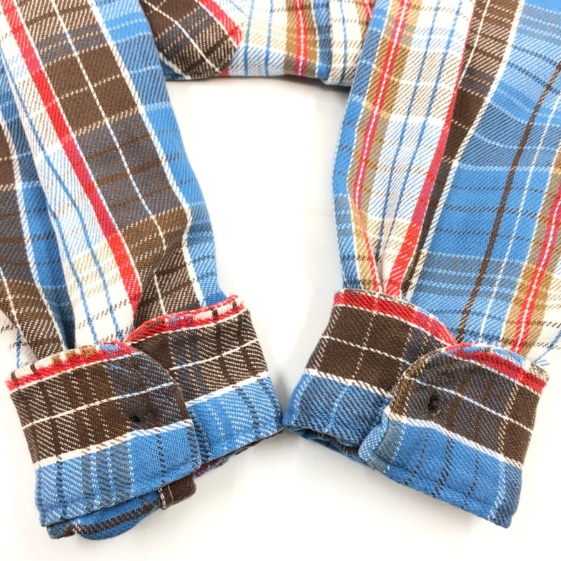 【現状渡し品】【メンズ】 FIVE BROTHER ファイブブラザー FLANNEL SHIRT フランネルシャツ カジュアルシャツ 長袖 トップス 145-260914-hn-14-fur サイズ：L カラー：ブルー系 万代Net店