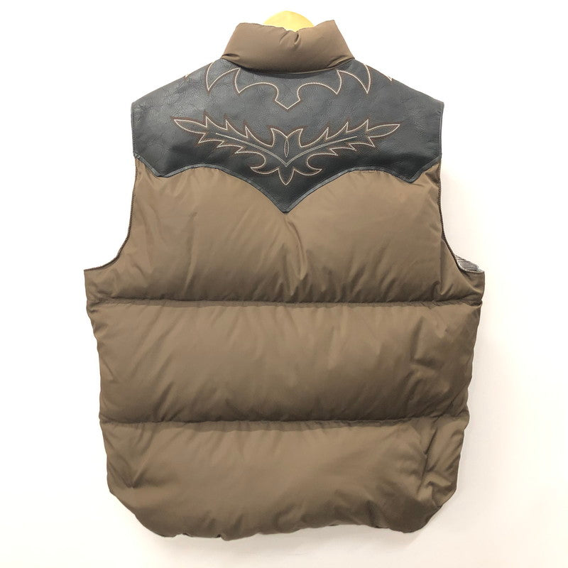 【中古品】【メンズ】 RAFU ラフ RMFC DOWN VEST W EMBROIDERY ダウン ベスト リバーシブル 145-240122-tk-15-tei カラー：カーキ 万代Net店