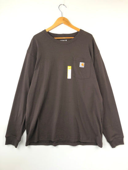 【中古品】【メンズ】 Carhartt カーハート Loose Fit Long-Sleeve Pocket T-Shirt K126 DKB ルーズ フィット ロングスリーブ ポケット Tシャツ トップス 145-260820-YS-02-hon サイズ：L カラー：ダークブラウン 万代Net店