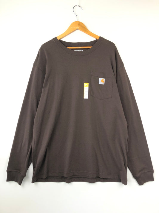 【中古品】【メンズ】 Carhartt カーハート Loose Fit Long-Sleeve Pocket T-Shirt K126 DKB ルーズ フィット ロングスリーブ ポケット Tシャツ トップス 145-260820-YS-02-hon サイズ：L カラー：ダークブラウン 万代Net店
