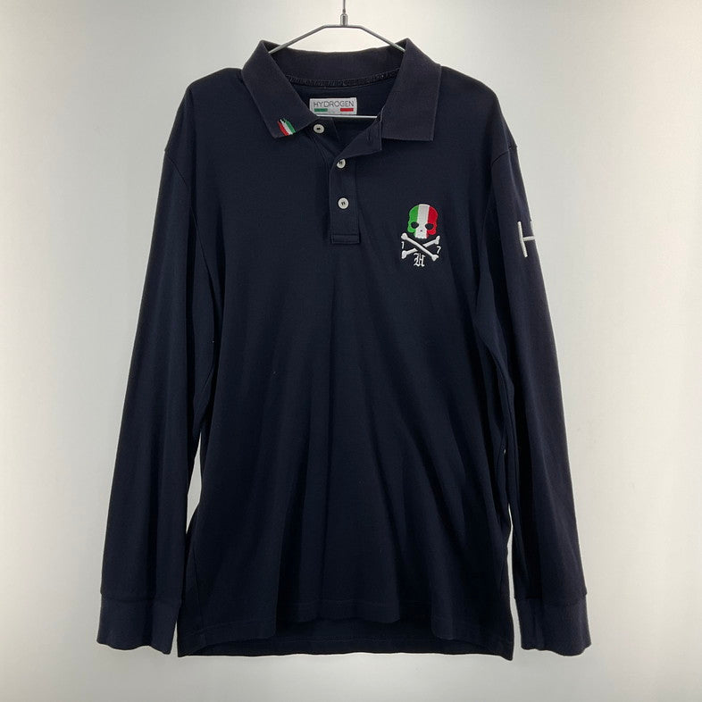 【中古品】【メンズ】 HUDROGEN ポロシャツ 147-260327-SS-07-iwa サイズ：XL カラー：ネイビー 万代Net店