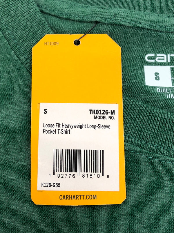 【中古美品】【メンズ】 Carhartt カーハート Loose Fit Long-Sleeve Pocket T-Shirt K126 G55 ルーズ フィット ロングスリーブ ポケット Tシャツ トップス 145-260820-YS-03-hon サイズ：S カラー：グリーン 万代Net店