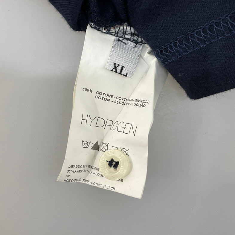 【中古品】【メンズ】 HUDROGEN ポロシャツ 147-260327-SS-07-iwa サイズ：XL カラー：ネイビー 万代Net店