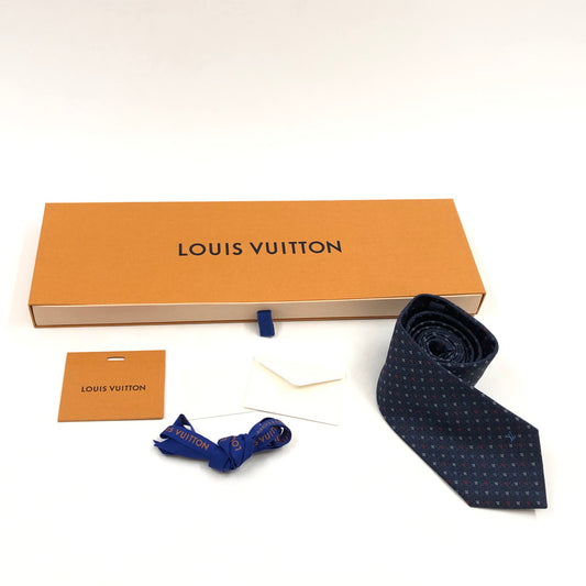 【中古美品】【メンズ】 LOUIS VUITTON ルイ・ヴィトン M77613 MR2282 クラヴァット LV マイクロ ヴィヴィエンヌ ネクタイ 小物 179-260404-hn-01-fur カラー：ネイビー系 万代Net店