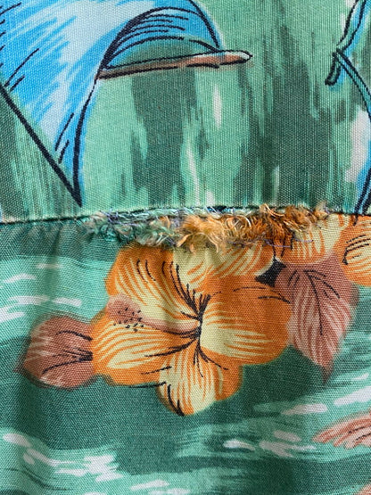 【現状渡し品】【メンズ】 MONA LOA 60S RAYON SS ALOHA SHIRT モア ロナ 60年代 レーヨン 半袖アロハシャツ トップス 146-250613-jt-24-min サイズ：L カラー：グリーン系 万代Net店