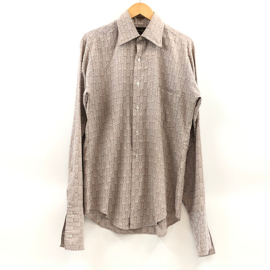 【中古品】【メンズ】 HAMPSHIRE HOUSE BY VAN HEUSEN ハンプシャー ハウス バイ ヴァン ヒューゼン L/S SHIRT 長袖シャツ カジュアルシャツ トップス 146-260627-hn-05-fur サイズ：不明 カラー：ベージュ系 万代Net店