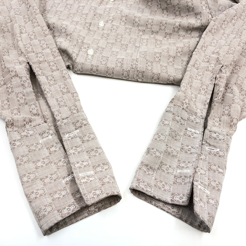 【中古品】【メンズ】 HAMPSHIRE HOUSE BY VAN HEUSEN ハンプシャー ハウス バイ ヴァン ヒューゼン L/S SHIRT 長袖シャツ カジュアルシャツ トップス 146-260627-hn-05-fur サイズ：不明 カラー：ベージュ系 万代Net店