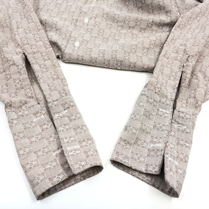 【中古品】【メンズ】 HAMPSHIRE HOUSE BY VAN HEUSEN ハンプシャー ハウス バイ ヴァン ヒューゼン L/S SHIRT 長袖シャツ カジュアルシャツ トップス 146-260627-hn-05-fur サイズ：不明 カラー：ベージュ系 万代Net店