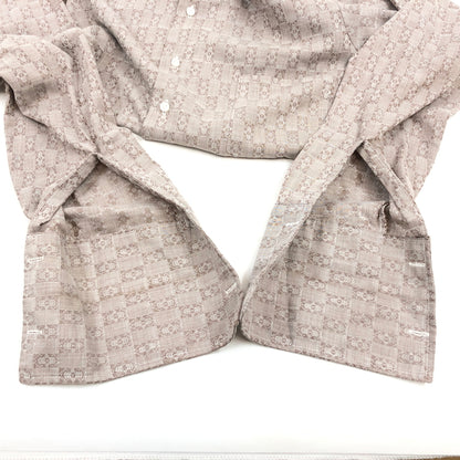 【中古品】【メンズ】 HAMPSHIRE HOUSE BY VAN HEUSEN ハンプシャー ハウス バイ ヴァン ヒューゼン L/S SHIRT 長袖シャツ カジュアルシャツ トップス 146-260627-hn-05-fur サイズ：不明 カラー：ベージュ系 万代Net店