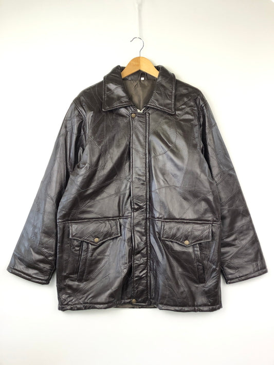 【中古品】【メンズ】 Unknown USED パッチワーク レザージャケット アウター 147-260820-YS-09-hon サイズ：LL カラー：ブラウン 万代Net店