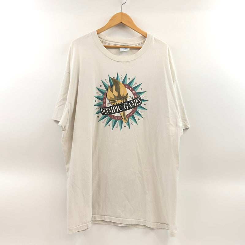 【現状渡し品】【メンズ】 HANES BEEFY ヘインズ ビーフィー 1996 OLYMPIC GAMES S/S TEE 両シングル 1996 オリンピック ゲームス 半袖Tシャツ トップス 146-260627-hn-07-fur サイズ：XXL カラー：ホワイト 万代Net店
