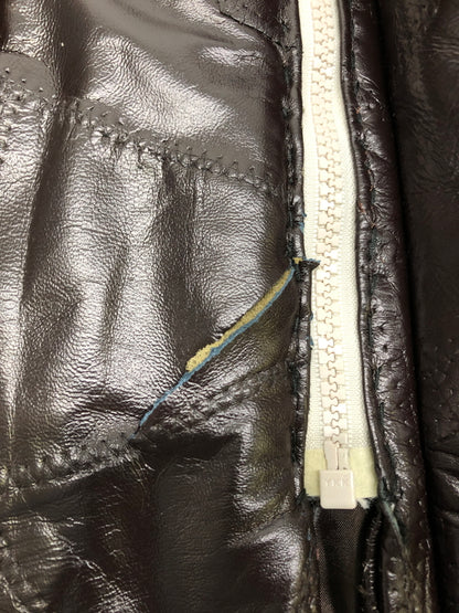【中古品】【メンズ】 Unknown USED パッチワーク レザージャケット アウター 147-260820-YS-09-hon サイズ：LL カラー：ブラウン 万代Net店