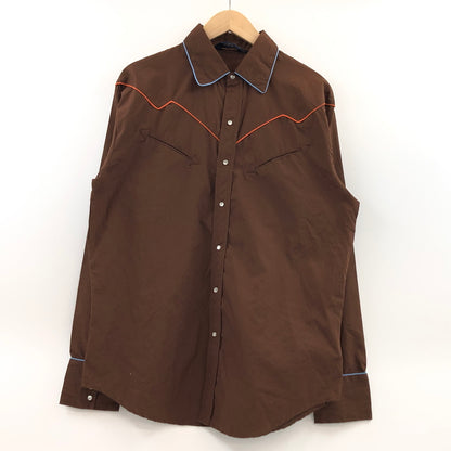 【中古品】【メンズ】 NETWORK Western Wear ネットワーク ウエスタンウェア 70S WESTERN L/S SHIRT ウエスタン 長袖シャツ カジュアルシャツ トップス 146-260627-hn-08-fur サイズ：L カラー：ブラウン 万代Net店