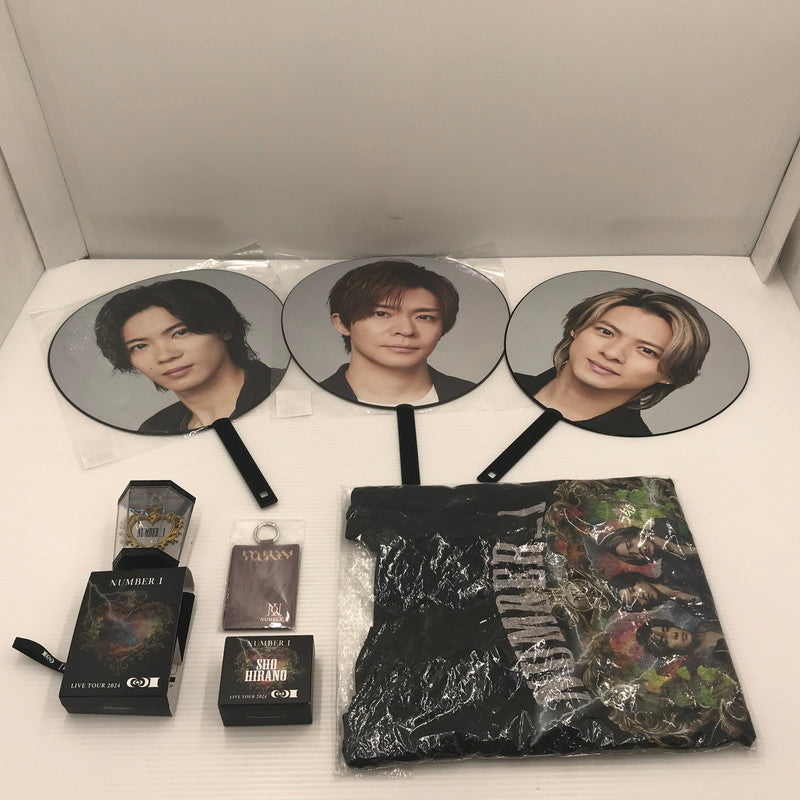 【中古品】 （1）Number_i グッズ セット Tシャツ ペンライト うちわ等 キズ・汚れあり Tシャツのサイズ不明 087-260917-ti-06-tag 万代Net店
