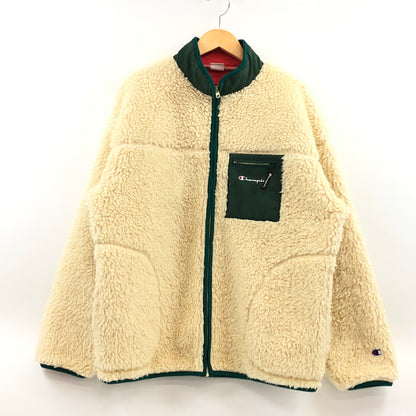 【中古品】【メンズ】 CHAMPION チャンピオン BOA JACKET C8-Q646 ボアジャケット フリース アウター 148-260916-hn-01-fur サイズ：L カラー：クリーム/グリーン 万代Net店
