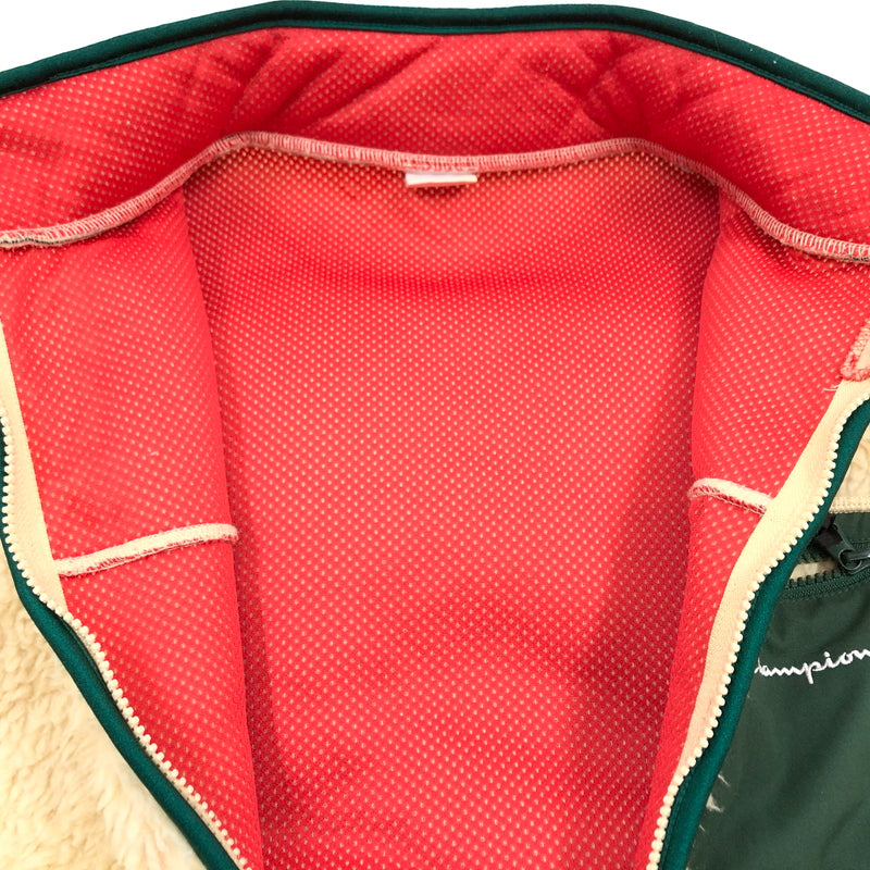 【中古品】【メンズ】 CHAMPION チャンピオン BOA JACKET C8-Q646 ボアジャケット フリース アウター 148-260916-hn-01-fur サイズ：L カラー：クリーム/グリーン 万代Net店