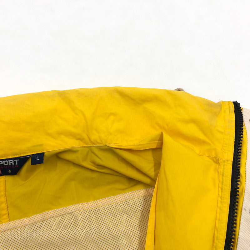 【ジャンク品】【メンズ】 POLO SPORTS ポロスポーツ ナイロンジャケット アウター 146-260405-hn-01-fur サイズ：L カラー：イエロー/ベージュ 万代Net店