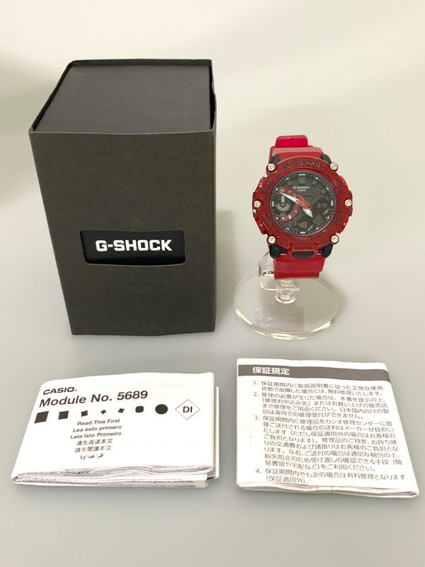 【中古品】【メンズ】 G-SHOCK ジーショック GA-2200SKL-4AJF SOUND WAVE SERIES アナデジ クォーツ腕時計 ウォッチ サウンドウェーブシリーズ カシオ CASIO 196-241129-me-08-min カラー：レッド 万代Net店