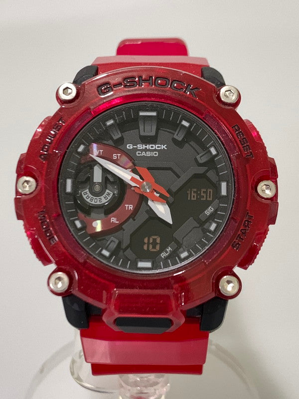 【中古品】【メンズ】 G-SHOCK ジーショック GA-2200SKL-4AJF SOUND WAVE SERIES アナデジ クォーツ腕時計 ウォッチ サウンドウェーブシリーズ カシオ CASIO 196-241129-me-08-min カラー：レッド 万代Net店