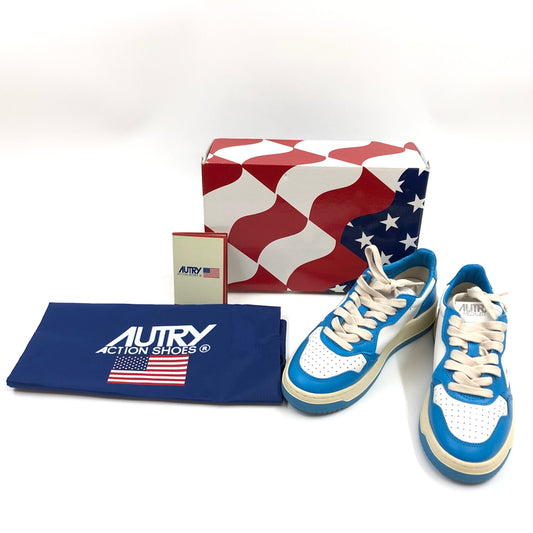 【中古品】【レディース】 AUTRY オートリー LOW CUT SNEAKERS WB26 ローカットスニーカー シューズ 靴 166-260916-hn-05-fur サイズ：37(24.0cm相当) カラー：ホワイト/ライトブルー 万代Net店