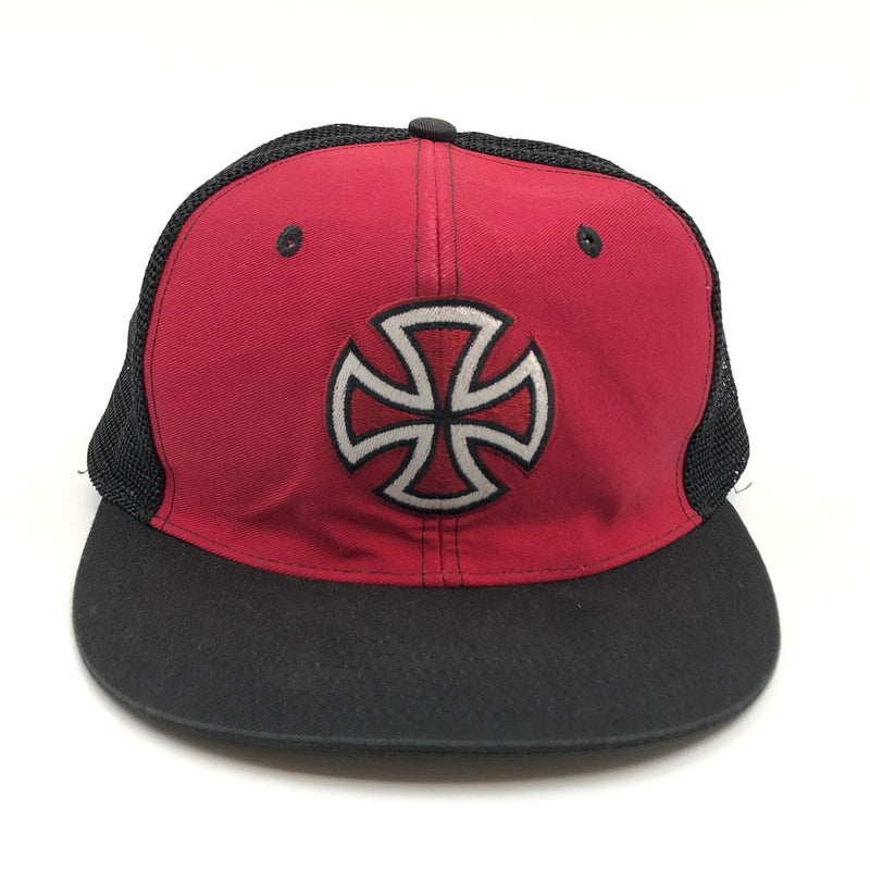 【中古品】【メンズ/レディース】 USED ユーズド IRON CROSS MESH CAP アイアンクロス メッシュキャップ 帽子 185-260628-hn-03-fur サイズ：F カラー：レッド/ブラック 万代Net店