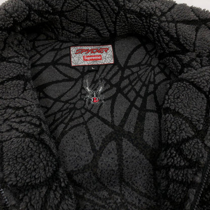 【中古品】【メンズ】 Supreme シュプリーム × Spyder スパイダー 22AW SPYDER WEB POLAR FLEECE JACKET 229632NA スパイダーウェブ ポーラーフリース ジャケット アウター 149-260405-hn-04-fur サイズ：L カラー：グレー/ブラック 万代Net店