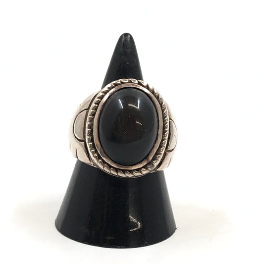 【中古品】【メンズ】 SAAD サード SILVER925 STONE RING シルバー925 ストーンリング 指輪 アクセサリー 193-260917-hn-01-fur カラー：シルバー/ブラック 14号 万代Net店