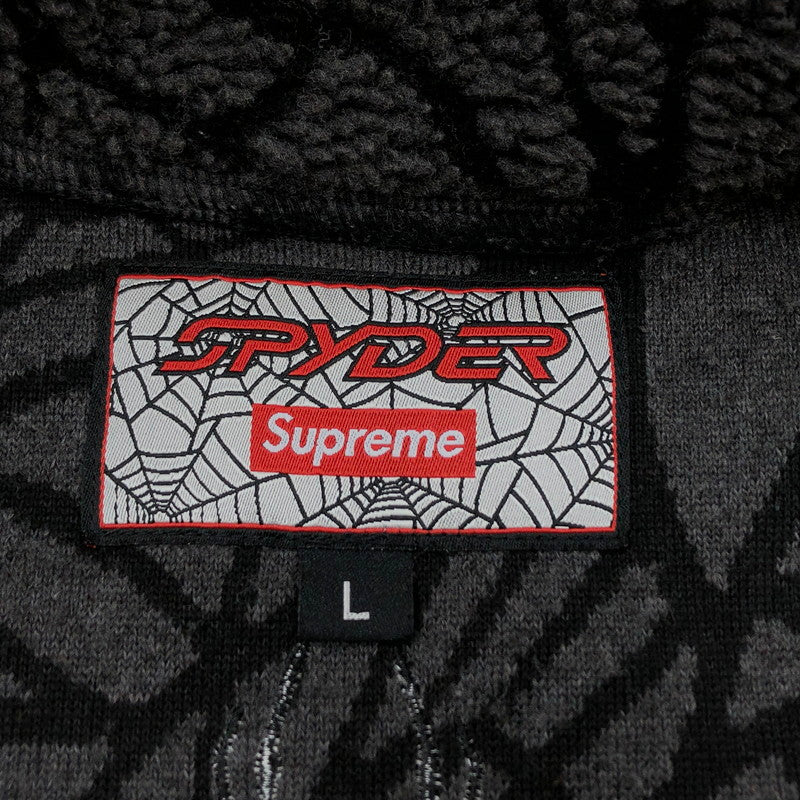 【中古品】【メンズ】 Supreme シュプリーム × Spyder スパイダー 22AW SPYDER WEB POLAR FLEECE JACKET 229632NA スパイダーウェブ ポーラーフリース ジャケット アウター 149-260405-hn-04-fur サイズ：L カラー：グレー/ブラック 万代Net店