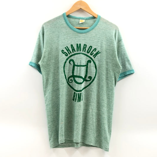 【ジャンク品】【メンズ】 RUSSEL ラッセル "SHAMROCK BAND" S/S TEE 金タグ初期 半袖Tシャツ トップス 146-260628-hn-07-fur サイズ：L カラー：グリーン系 万代Net店