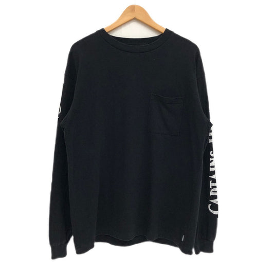 【ジャンク品】【メンズ】 CAPTAINS HELM キャプテンズヘルム L/S TEE ロングスリーブ 長袖Tシャツ トップス 142-250721-hn-03-fur サイズ：L カラー：ブラック/ホワイト 万代Net店