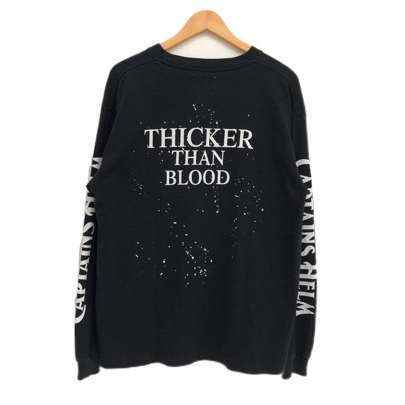 【ジャンク品】【メンズ】 CAPTAINS HELM キャプテンズヘルム L/S TEE ロングスリーブ 長袖Tシャツ トップス 142-250721-hn-03-fur サイズ：L カラー：ブラック/ホワイト 万代Net店