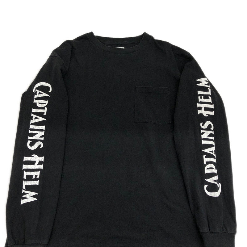 【ジャンク品】【メンズ】 CAPTAINS HELM キャプテンズヘルム L/S TEE ロングスリーブ 長袖Tシャツ トップス 142-250721-hn-03-fur サイズ：L カラー：ブラック/ホワイト 万代Net店
