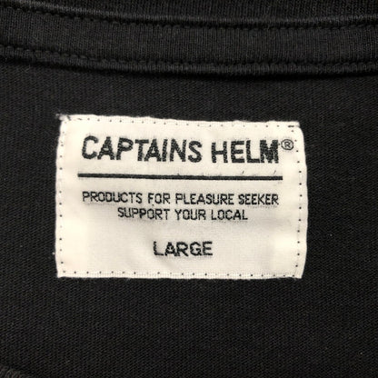 【ジャンク品】【メンズ】 CAPTAINS HELM キャプテンズヘルム L/S TEE ロングスリーブ 長袖Tシャツ トップス 142-250721-hn-03-fur サイズ：L カラー：ブラック/ホワイト 万代Net店