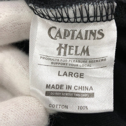 【ジャンク品】【メンズ】 CAPTAINS HELM キャプテンズヘルム L/S TEE ロングスリーブ 長袖Tシャツ トップス 142-250721-hn-03-fur サイズ：L カラー：ブラック/ホワイト 万代Net店