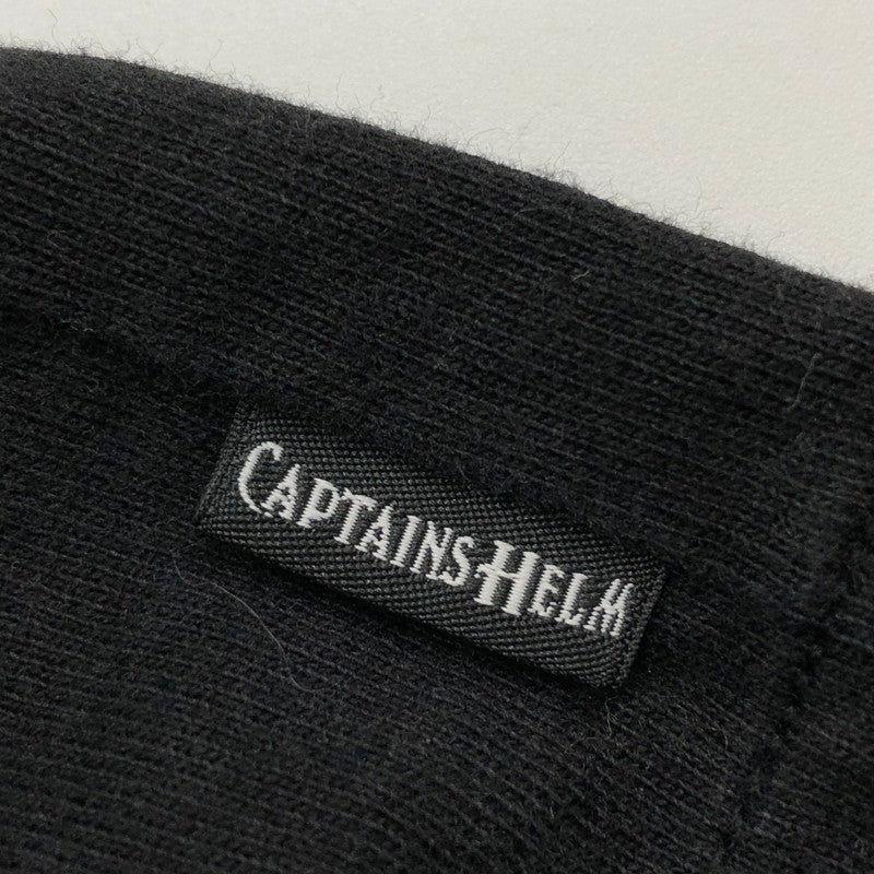 【ジャンク品】【メンズ】 CAPTAINS HELM キャプテンズヘルム L/S TEE ロングスリーブ 長袖Tシャツ トップス 142-250721-hn-03-fur サイズ：L カラー：ブラック/ホワイト 万代Net店