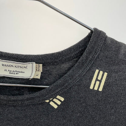 【中古品】【メンズ】 MAISON KITSUNE メゾンキツネ S/SプリントTee 141-260329-SS-07-iwa サイズ：L カラー：グレー 万代Net店