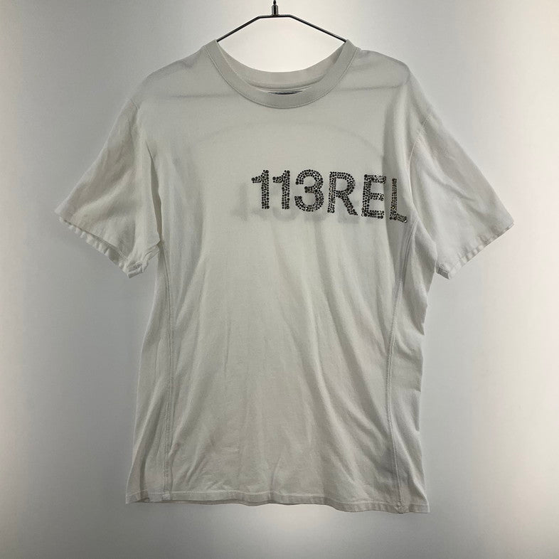 【中古品】【メンズ】 1piu1uguale3 RELAX ウノピゥウノウグァーレトレ リラックス UST-23034JI RHINE STONE S/S TEE 141-260329-SS-08-iwa サイズ：L カラー：ホワイト 万代Net店