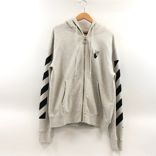 【中古品】【メンズ】 OFF-WHITE オフホワイト ZIP UP HOODIE OMBE001F20FLE007 ジップアップ フーディ パーカー スウェット トップス 142-260628-hn-09-fur サイズ：L カラー：グレー 万代Net店